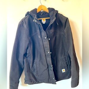 Carhartt sherpa lined canvas jacket size women's - Brown
